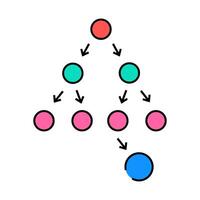 breadth first search bfs icon color illustration vector