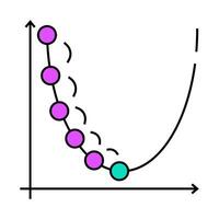 gradient descent algorithm icon color illustration vector