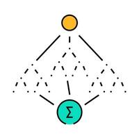 random forest algorithm icon color illustration vector