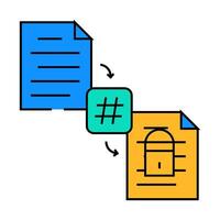 hashing algorithm icon color illustration vector
