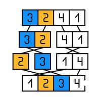 mergesort algorithm icon color illustration vector