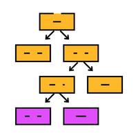 decision tree algorithm icon color illustration vector