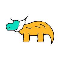 triceratops dinosaur animal icon color illustration vector