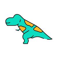 tyrannosaurus rex dinosaur animal icon color illustration vector