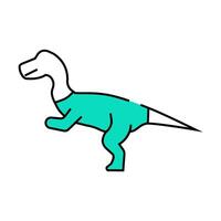 velociraptor dinosaur animal icon color illustration vector