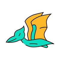pterodactyl dinosaur animal icon color illustration vector
