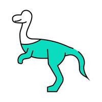 compsognathus dinosaur animal icon color illustration vector