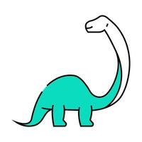 brontosaurus dinosaur animal icon color illustration vector