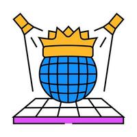 king disco party icon color illustration vector