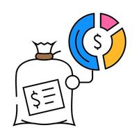 asset allocation financial advisor icon color illustration vector