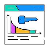 long tail keywords seo icon color illustration vector