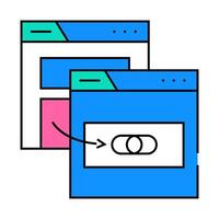 external linking seo icon color illustration vector