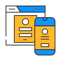 mobile optimization seo icon color illustration vector