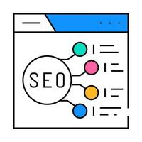off page seo icon color illustration vector