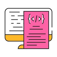 software documentation technical writer icon color illustration vector
