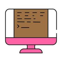 user interface text technical writer icon color illustration vector