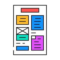 document layout technical writer icon color illustration vector