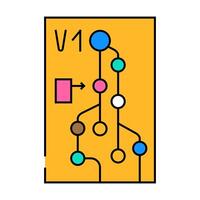 version control technical writer icon color illustration vector