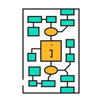 information mapping technical writer icon color illustration vector