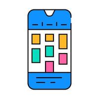 time blocking app management icon color illustration vector
