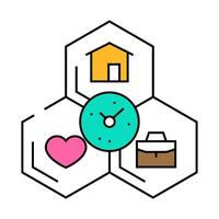 work life integration time icon color illustration vector