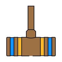 mallet croquet game icon color illustration vector