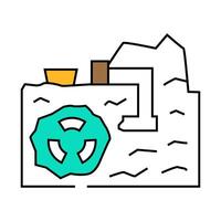 uranium mining nuclear energy icon color illustration vector