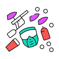equipment paintball game icon color illustration vector