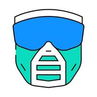 mask paintball game icon color illustration vector