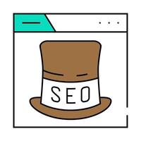 gray hat seo icon color illustration vector