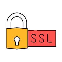 ssl secure sockets layer seo icon color illustration vector