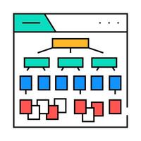 silo structure seo icon color illustration vector