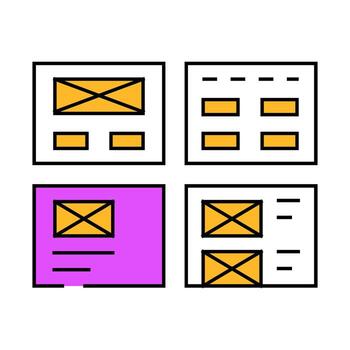 estructura metálica ux ui diseño icono color ilustración vector