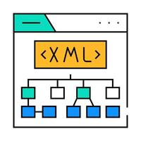 xml sitemap seo icon color illustration vector