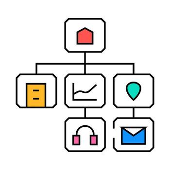 information architecture ux ui design icon color illustration vector