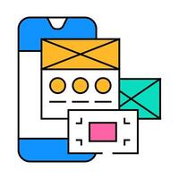 usability ux ui design icon color illustration vector