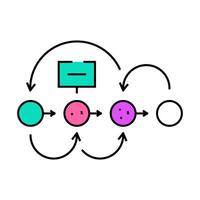 design thinking ux ui icon color illustration vector