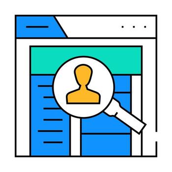 contextual investigación ux ui diseño icono color ilustración vector