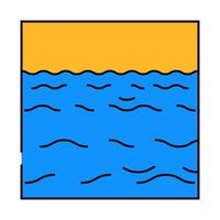 ocean waves tidal power icon color illustration vector