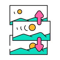 parallax scrolling ux ui design icon color illustration vector