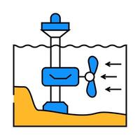 stream energy tidal power icon color illustration vector