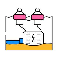 wave energy converter tidal icon color illustration vector
