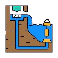 kite system tidal power icon color illustration vector