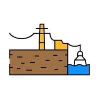 wave transmission tidal power icon color illustration vector
