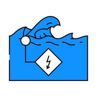 powerful ocean swells icon color illustration vector