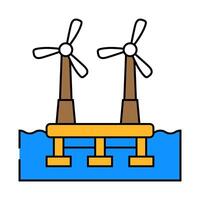 floating wave platform icon color illustration vector
