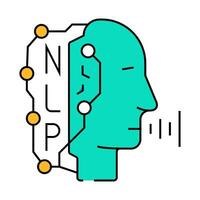 natural language processing nlp seo icon color illustration vector
