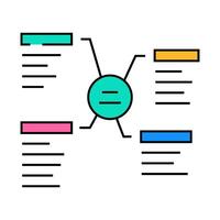 keyword clustering seo icon color illustration vector