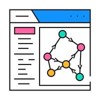 knowledge graph seo icon color illustration vector