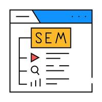 search engine marketing sem seo icon color illustration vector